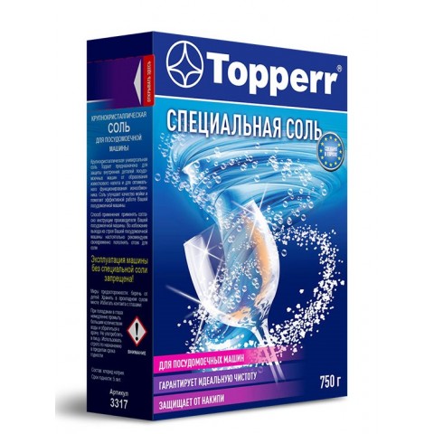 Topperr 3317 соль для ПММ 750 г гранулированная Topperr 3317 соль для ПММ 750 г гранулированная