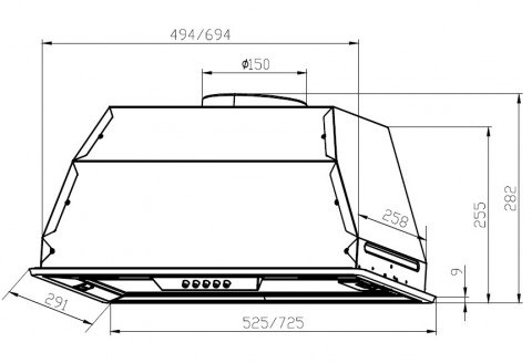 Lex GS Bloc P900 black цвет черный, вытяжка встраиваемая