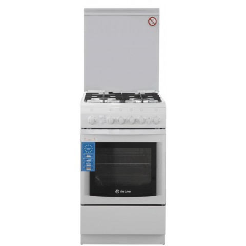 DeLuxe 506040.11 гкр чр цвет белый, плита газовая DeLuxe 506040.11 гкр чр цвет белый, плита газовая