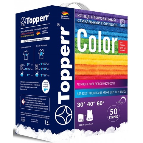 Topperr 3204 стиральный порошок концентрат Color 1.5 кг Topperr 3204 стиральный порошок концентрат Color 1.5 кг