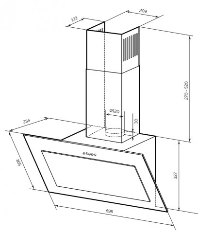 Lex Mio G 600 White цвет белый, вытяжка наклонная Lex Mio G 600 White цвет белый, вытяжка наклонная